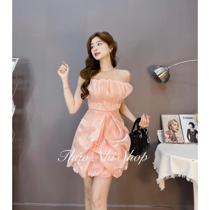 ĐẦM VOAN PHỒNG ĐI TIỆC ĐI ĐÁM XOÈ CHỮ A CUP NGỰC SANG TRỌNG KTGIMI (Kèm Ảnh Thật)