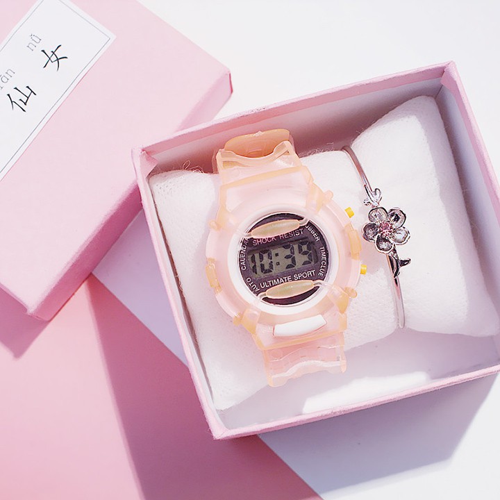 Đồng hồ điện tử unisex kiểu dáng thể thao thời trang dây cao su candycat 18 Bán lẻ giá sỉ