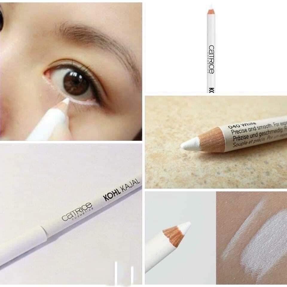 Chì Kẻ Mắt Trắng Catrice Kohl Kajal  , Chì Đen Catrice 2 màu trắng đen chuyên kẻ viền mắt Makeup