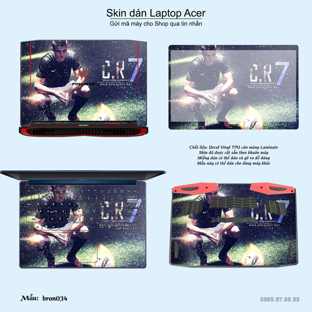 Skin dán Laptop Acer in hình Ronando (inbox mã máy cho Shop)