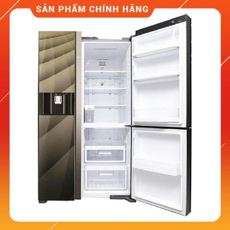 [ FREESHIP KHU VỰC HÀ NỘI ] Tủ lạnh Hitachi  side by side 3 cửa màu gương sọc R-FM800AGPGV4X(DIA) 24/7