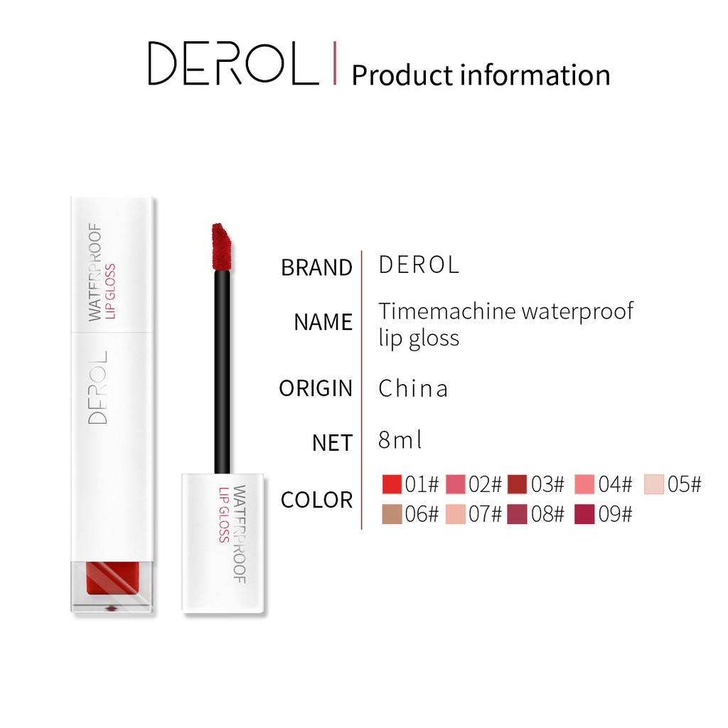 [Hàng mới về] Son môi lì Derol dạng lỏng dưỡng ẩm chống dính