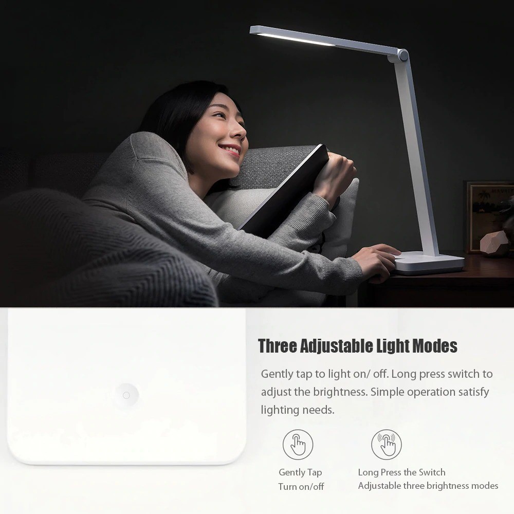 Đèn học để bàn thông minh Xiaomi  Mijia Lite chống cận, công  tắc cảm ứng, gập xoay 220 độ - Hàng chính hãng