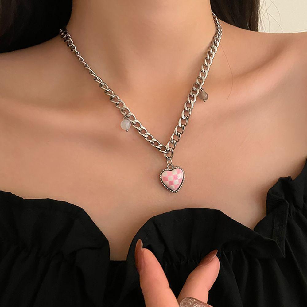 Vòng cổ Mặt Trái Tim Phong Cách Punk|Vòng Tay Chuỗi Hạt Phong Cách Hàn Quốc