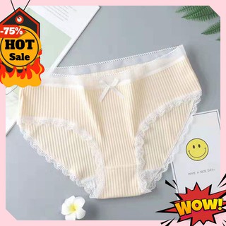 Quần Lót Cotton Tăm Viền Ren xuất Nhật QL006