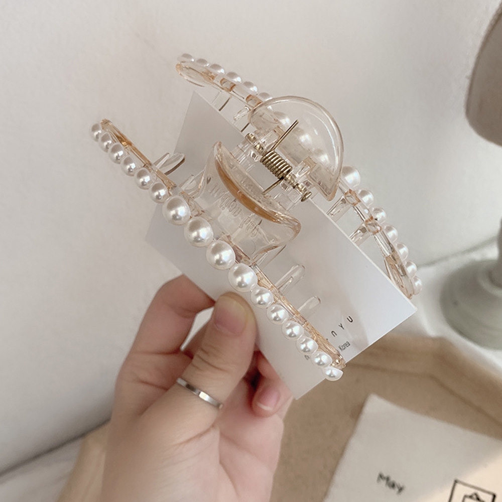 Kẹp Tóc Nhựa Đính Ngọc Trai Thời Trang Cho Nữ