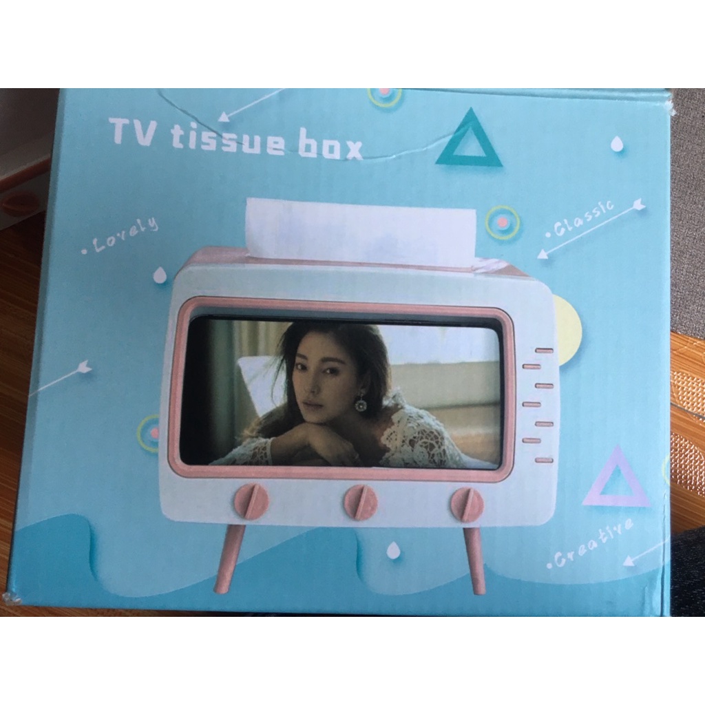 Hộp đựng giấy ăn để bàn mô hình tivi TV tissue Box