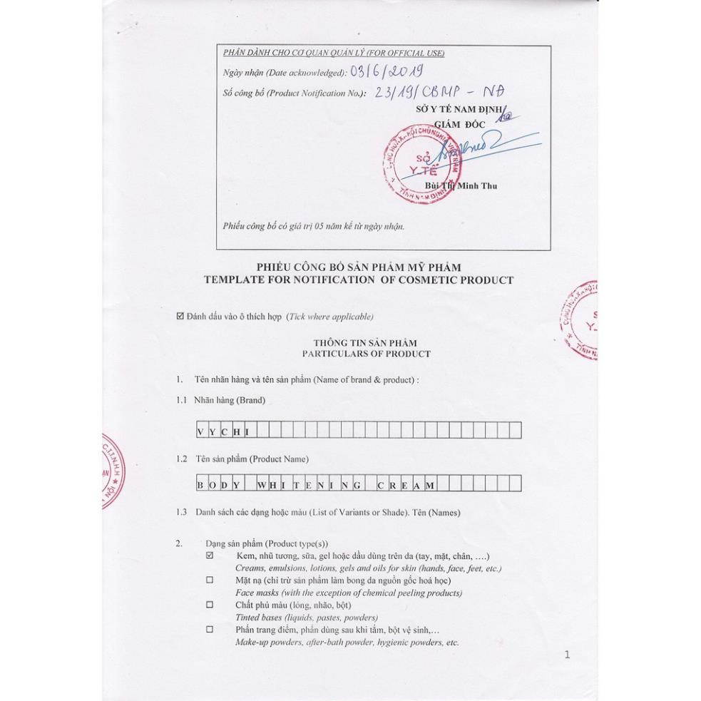 Kem body Nano Body Whitening Cream - Kem dưỡng trắng da body tinh thể Nano - Vychi | BigBuy360 - bigbuy360.vn