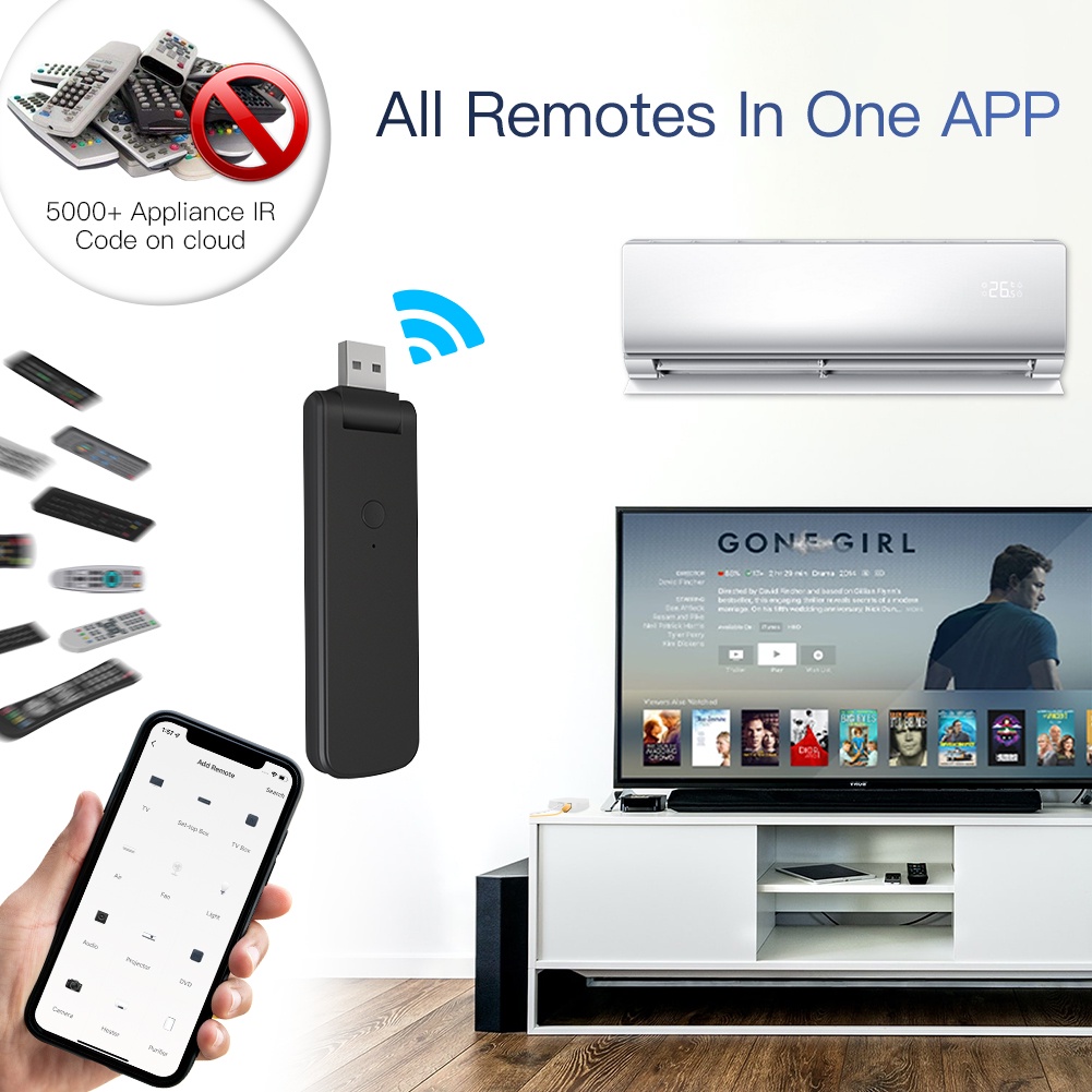 Điều Khiển Từ Xa Hồng Ngoại WiFi Không Dây USB IR Cho IR TV Thông Minh Hỗ Trợ Alexa