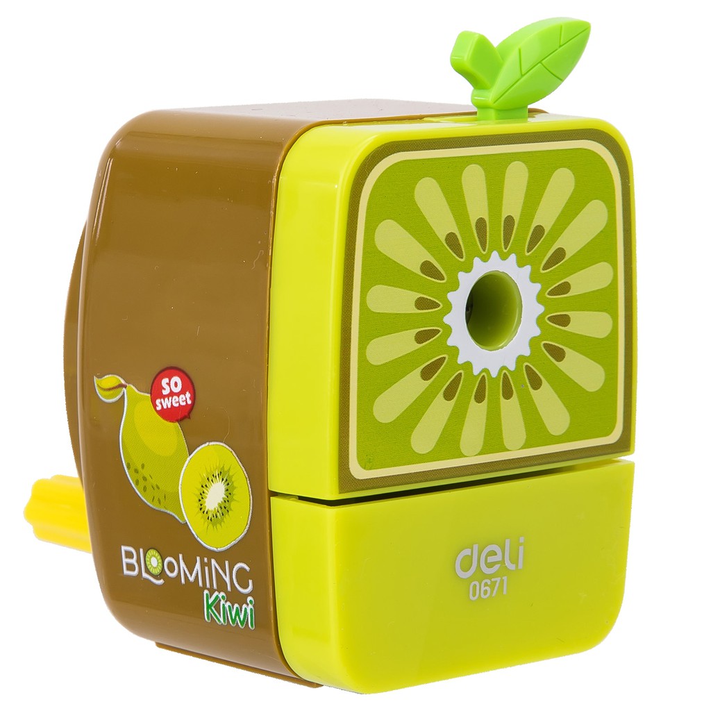 [Mã LIFEDELI1505 giảm 50K đơn 99K] Gọt chì quay tay hình hoa quả Deli - Kiwi/Chanh/Dâu - 1 chiếc - E0671