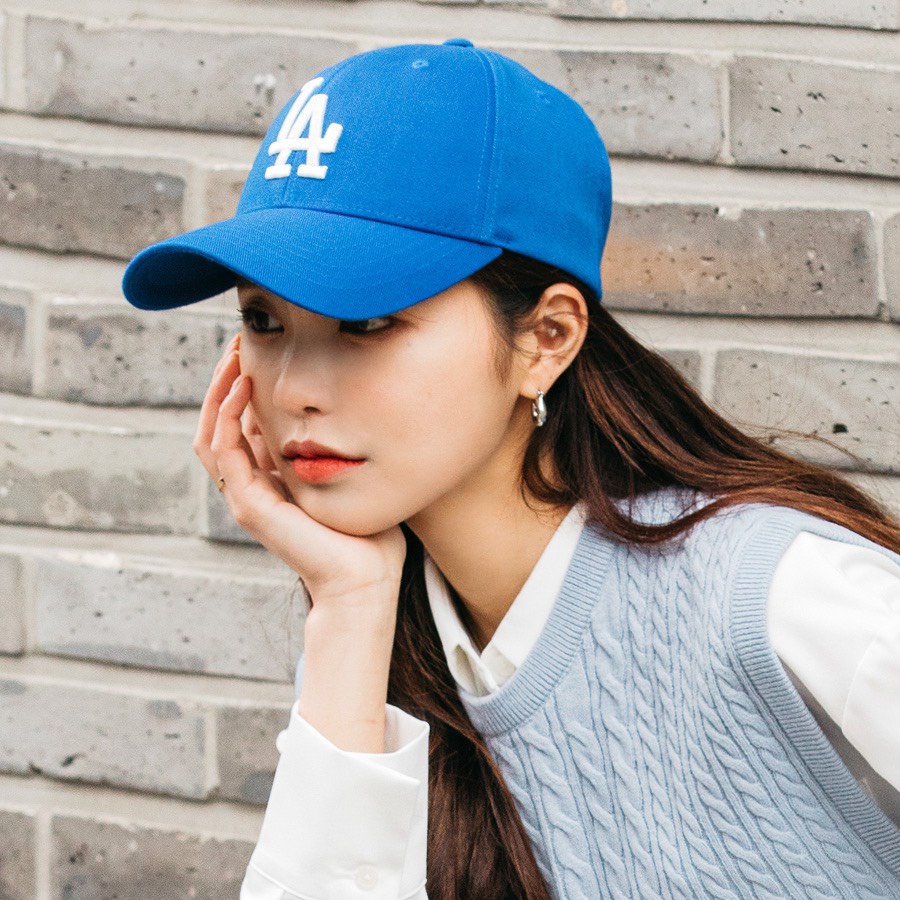 Mũ lưỡi trai M.L.B mũ LA Ball Cap Xanh Dương nón lưỡi trai LA - Pom Store