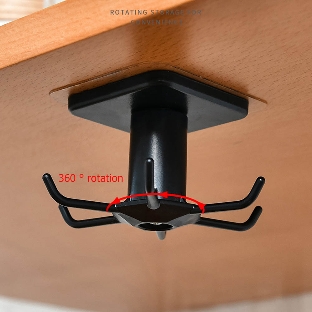 Giá treo đồ dùng có 6 móc xoay 360 độ tiện lợi cho nhà cửa