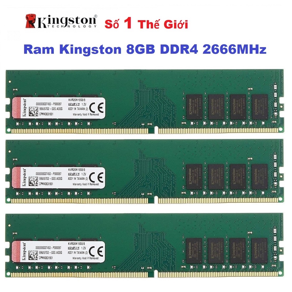 Ram 8GB DDR4 Kingston Samsung Hynix 2400MHz 2666MHz Dùng Cho PC Desktop - Mới Bảo hành 36 tháng