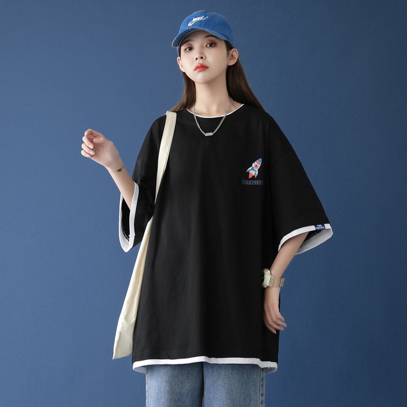 Áo thun oversize unisex, áo phông nam nữ tay lỡ 4 màu đen trắng form rộng TDSHOPNT co giãn 4 chiều cá tính TL03