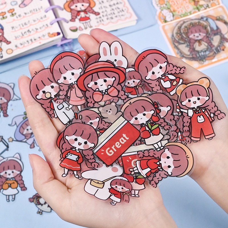 Hộp / Set 100 Miếng Dán Sticker cute trang trí dán tập vở bình nước bút  nước cho bé