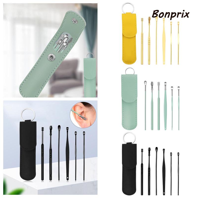 [Hàng mới về] 6 dụng cụ vệ sinh tai kèm túi da tiện lợi