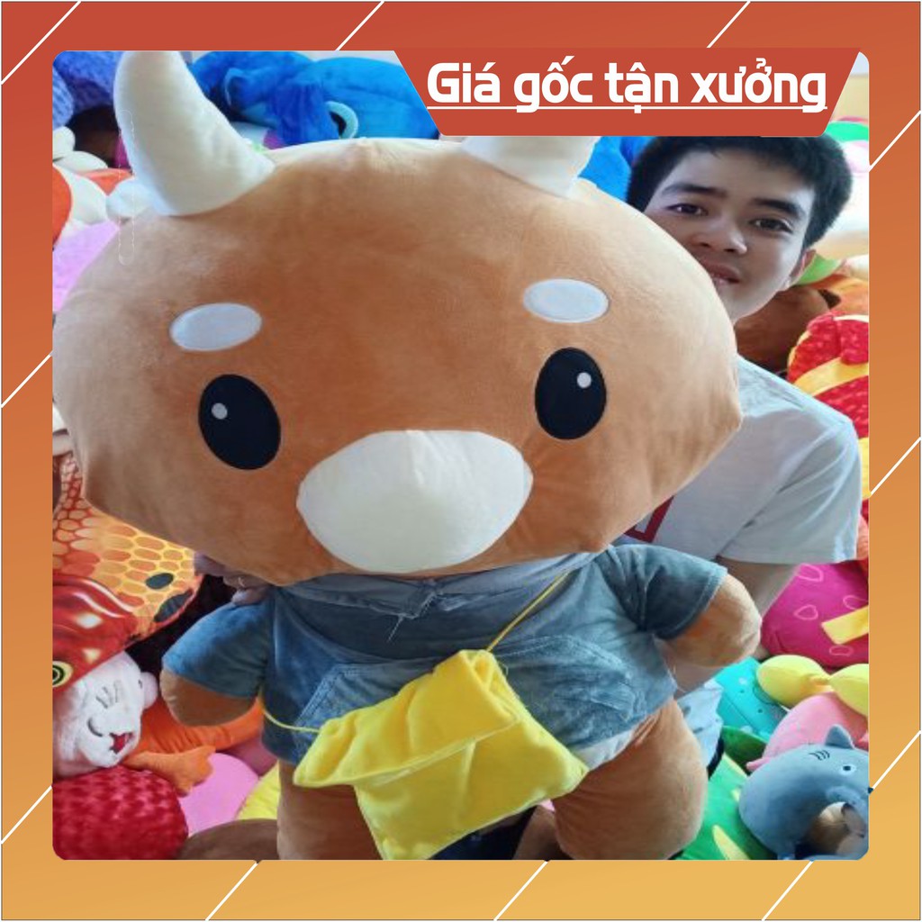 Gấu Bông BÒ CHĂM CHỈ Size 1M (ẢNH + VIDEO THẬT 100%) I [Ảnh + Video Thật 100%] I Kho Gấu Bông Giá Sỉ I