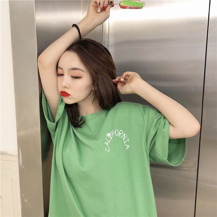 Đầm Thun Ngủ Tay Ngắn Dáng Dài Rộng Phong Cách Hàn Quốc Thời Trang Mùa Hè Mới Cho Nữ