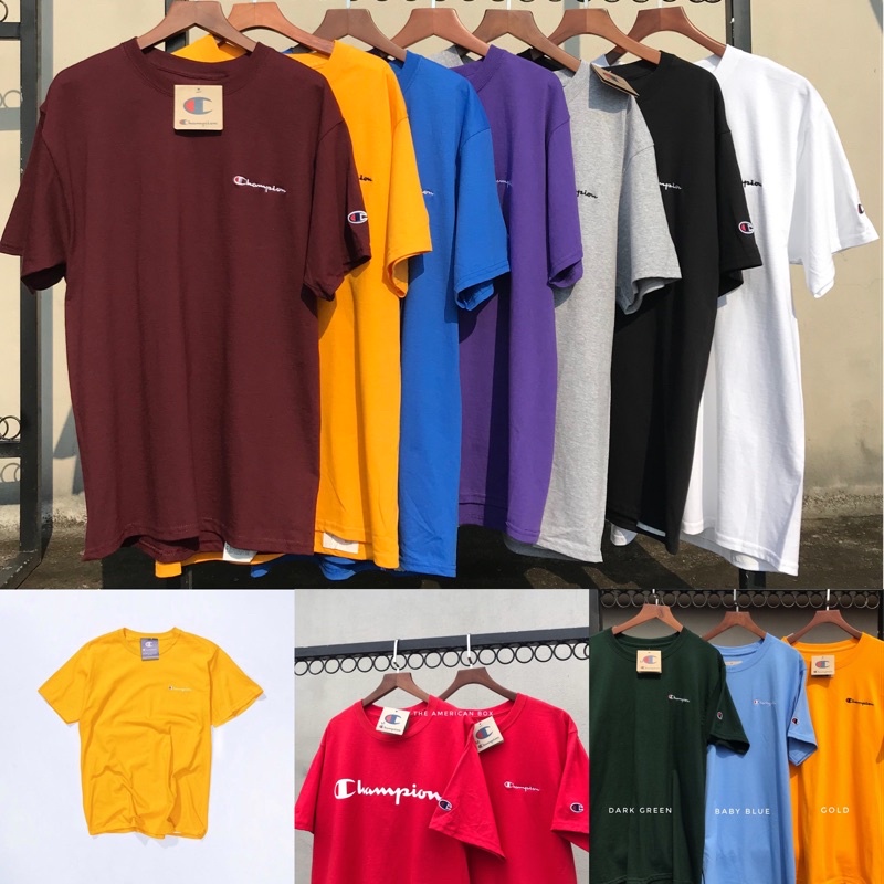 Áo thun Champion thêu tagless mini logo authentic