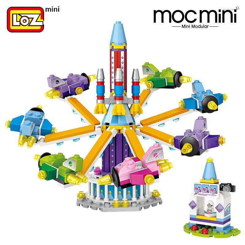 SUNNY Bộ Đồ Chơi Mini Dạng Xoay Công Viên Giải Nén Công Viên Cho Trẻ Em minecraft Building model