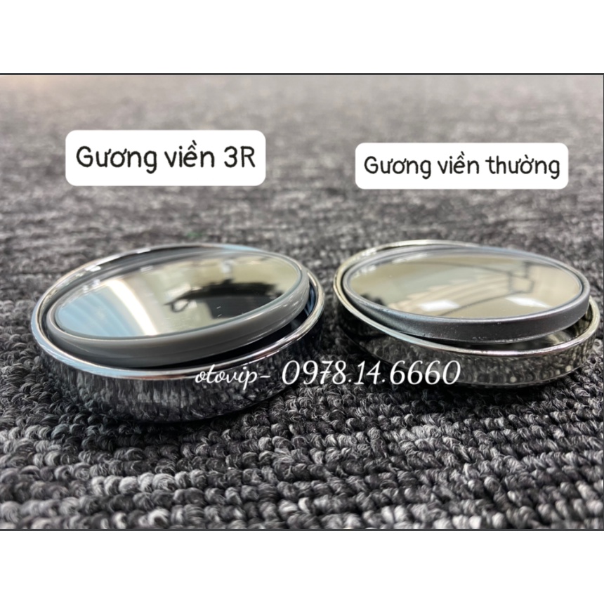 Bộ 2 Gương cầu lồi 360 độ Xóa điểm mù gắn Kính chiếu hậu xe hơi, ô tô CÓ VIỀN BAO và loại không có viền
