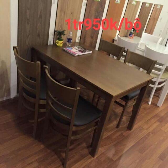 (Freeship Nt HCM, Dĩ An, Biên Hoà) Bộ bàn ăn 4 ghế 1m2 + 4 ghế