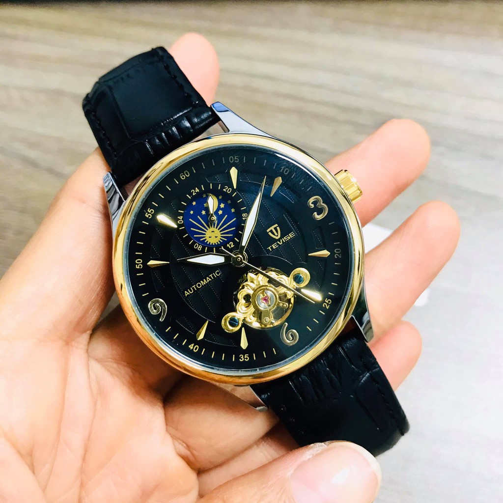 Đồng Hồ Nam Cơ Tự Động Automatic Chính Hãng TEVISE Dây Da Cao Cấp Đẹp Giá Rẻ Chống Nước Chống Xước | BigBuy360 - bigbuy360.vn