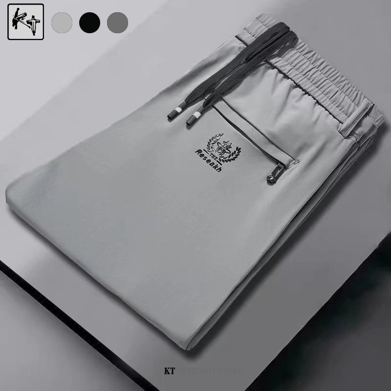 Quần thể thao KT ống suông rộng thiết kế dây rút thời trang mùa hè cho nam có size lớn