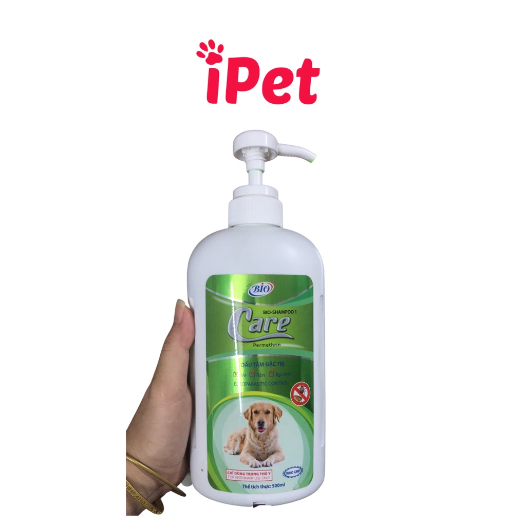 Sữa tắm đặc trị ve rận bọ chét cho chó mèo Bio Care 500ml iPet Shop