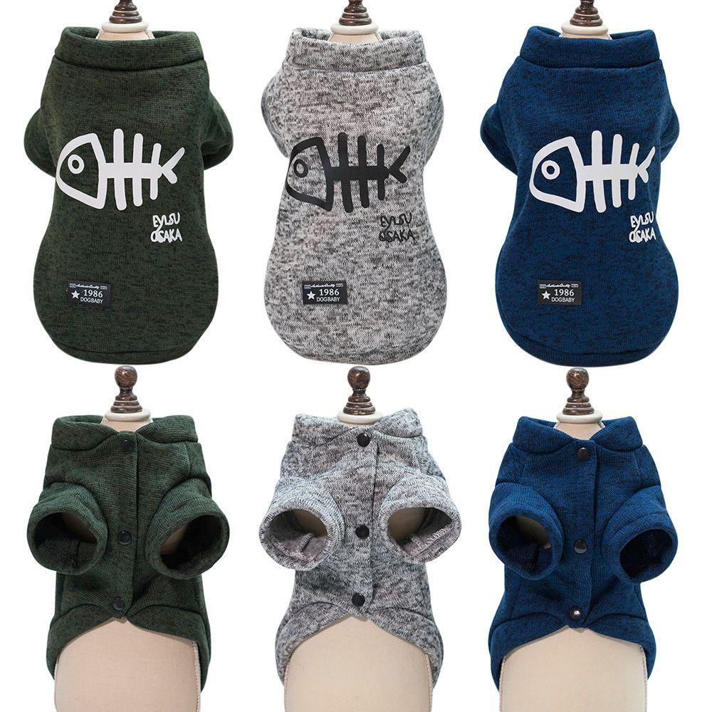 Giovanni Áo Khoác Hoodie Họa Tiết Xương Cá Giữ Ấm Mùa Đông Cho Thú Cưng