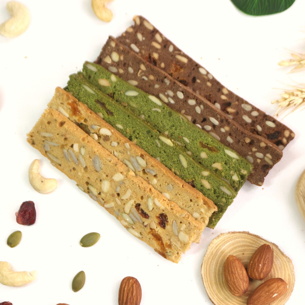 Biscotti nguyên cám mix 3 vị bánh ăn kiêng, giảm cân (loại mềm, cắt mỏng) by Tiệm nhà Mơ