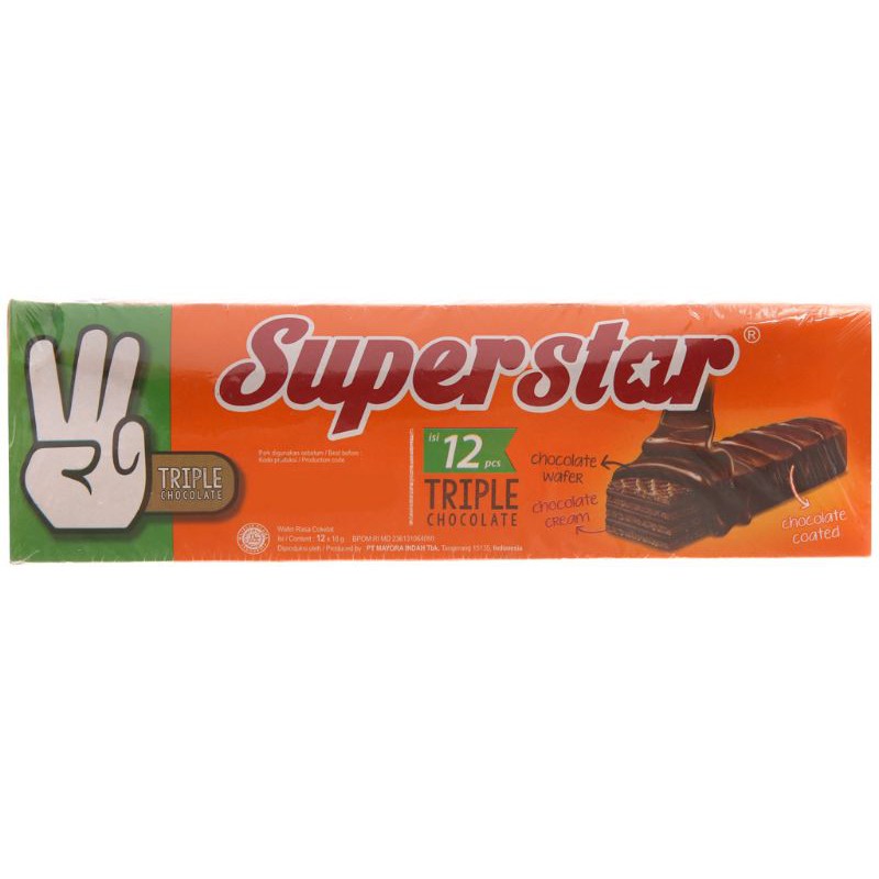 Bánh xốp phủ kem socola Superstar hộp 216g
