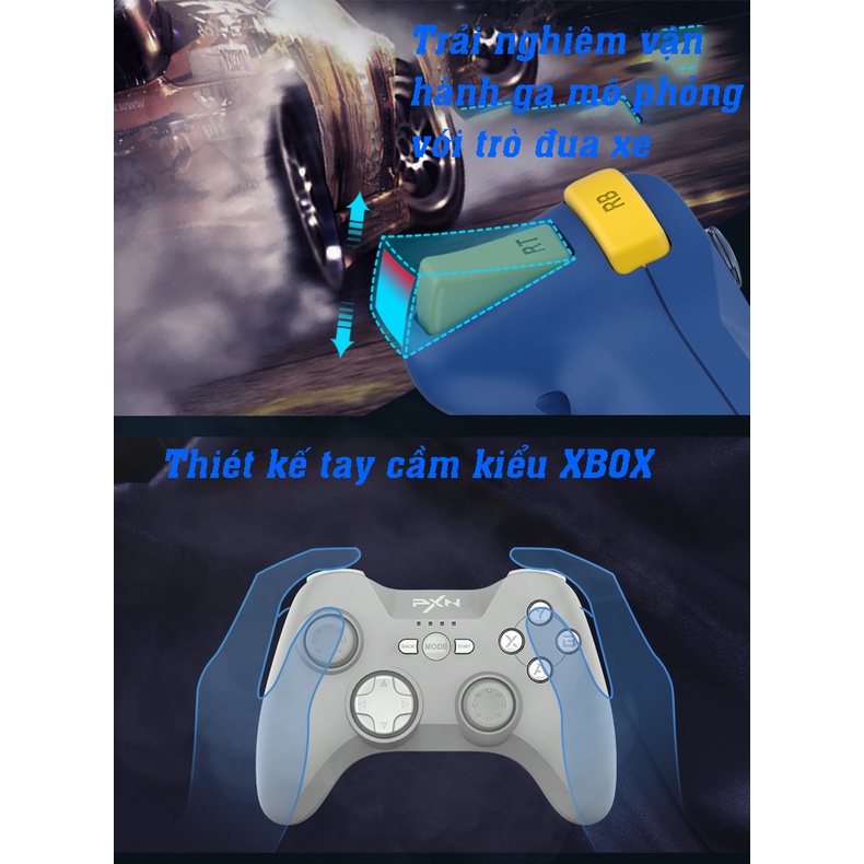 ⚡Update Tay Cầm PS4, PS5⚡Tay Cầm Chơi Game PXN P3 Wireless USB pin trâu 12 tiếng hỗ trợ PC | Android | IOS | PS4