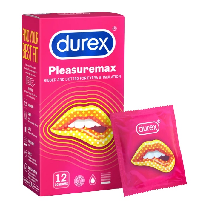 Sỉ 1 cái - Bao cao su gai Durex Pleasuremax gân gai, tăng khoái cảm hiệu quả kéo dài cuộc vui chính hãng 100% - 1 cái