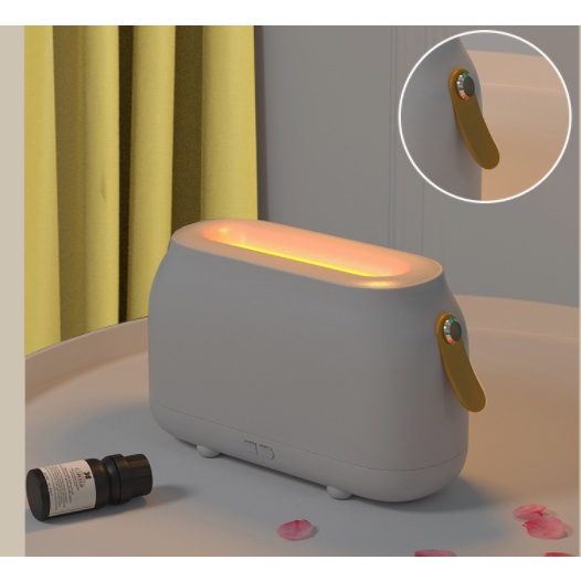 Máy Khuếch Tán Tinh Dầu 180ml Hình Ngọn Lửa 3D Sạc USB