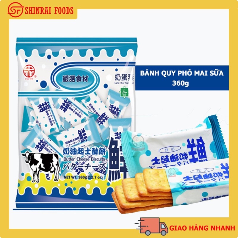 Bánh quy lạt phô mai sữa Chung Hiang Đài Loan 360g