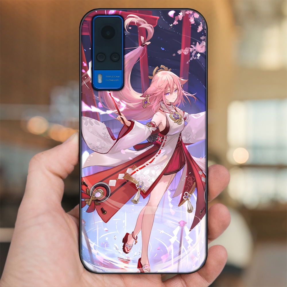 Ốp lưng Vivo Y51 2020, Y53s viền đen in hình Yae Miko Genshin Impact