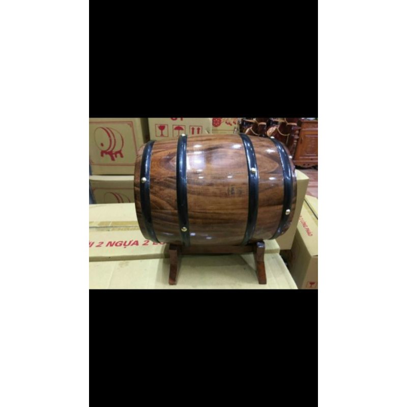Trống gỗ đựng rượu vang 5l. bom đựng rượu vang để bàn