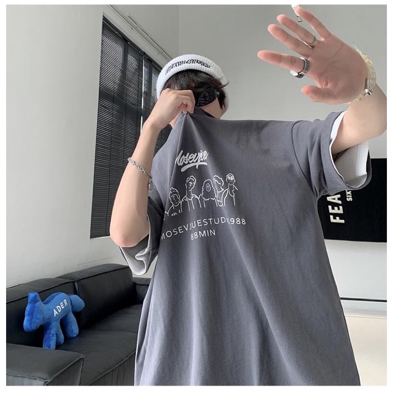 Áo phông nam nữ ,áo thun tay lỡ form rộng chất cotton in hình min88