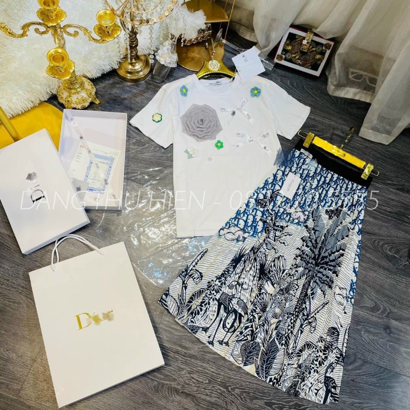 Chân váy hoạ tiết dáng dài hàng QC