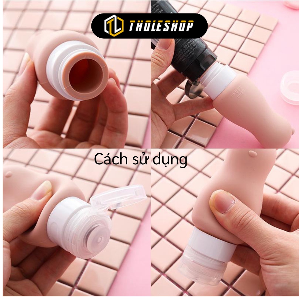 Lọ Mini Chiết Dầu Gội - Chai Chiết Mỹ Phẩm Du Lịch Silicone Hình Thỏ Và Gấu 8267