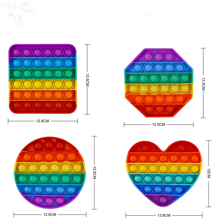Tik Tok Pop It feiget toy Round Foxmind để giảm căng thẳng vui nhộn Hình tròn Màu sắc cầu vồng Đồ chơi giảm căng thẳng hiệu quả cho người lớn