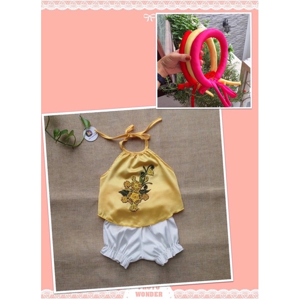 YẾM ĐÀO THÊU HOA 4 MÀU BÉ GÁI 🧡