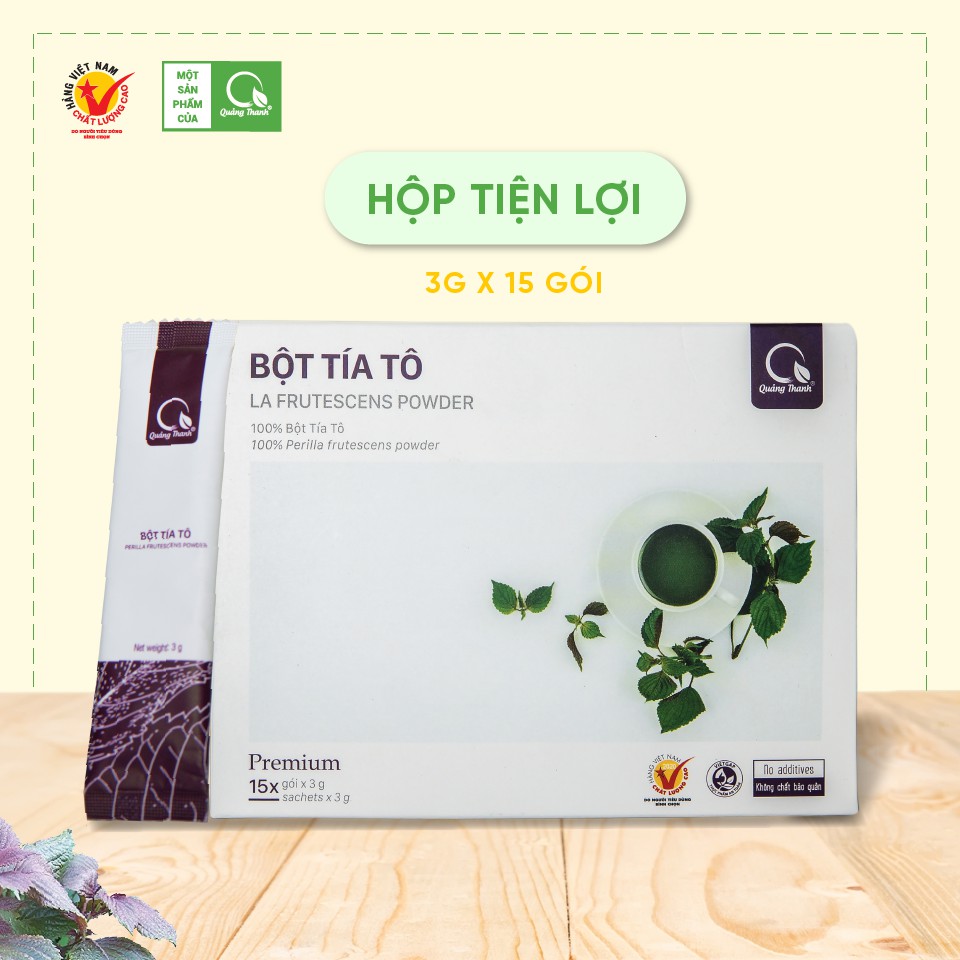 [FLASHSALE] Bột tía tô uống liền Quảng Thanh - Hộp 15 gói * 3g