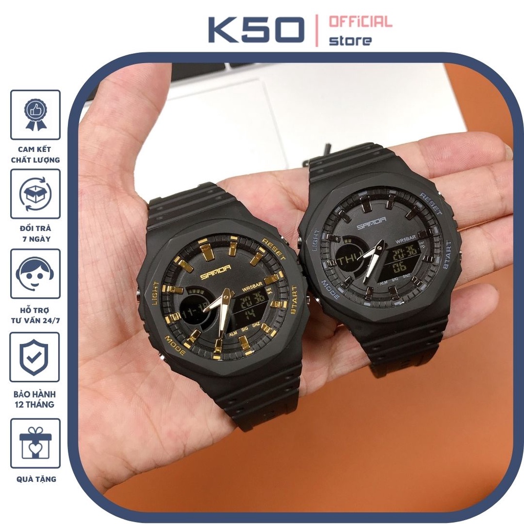 Đồng hồ Nam Nữ thể thao unisex Sanda 6016 full box chính hãng