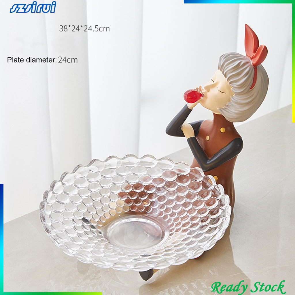 [Ready Stock]Nordic Bubble Girl Resin Bread Candy Fruit Plate Decoration Home Ornaments