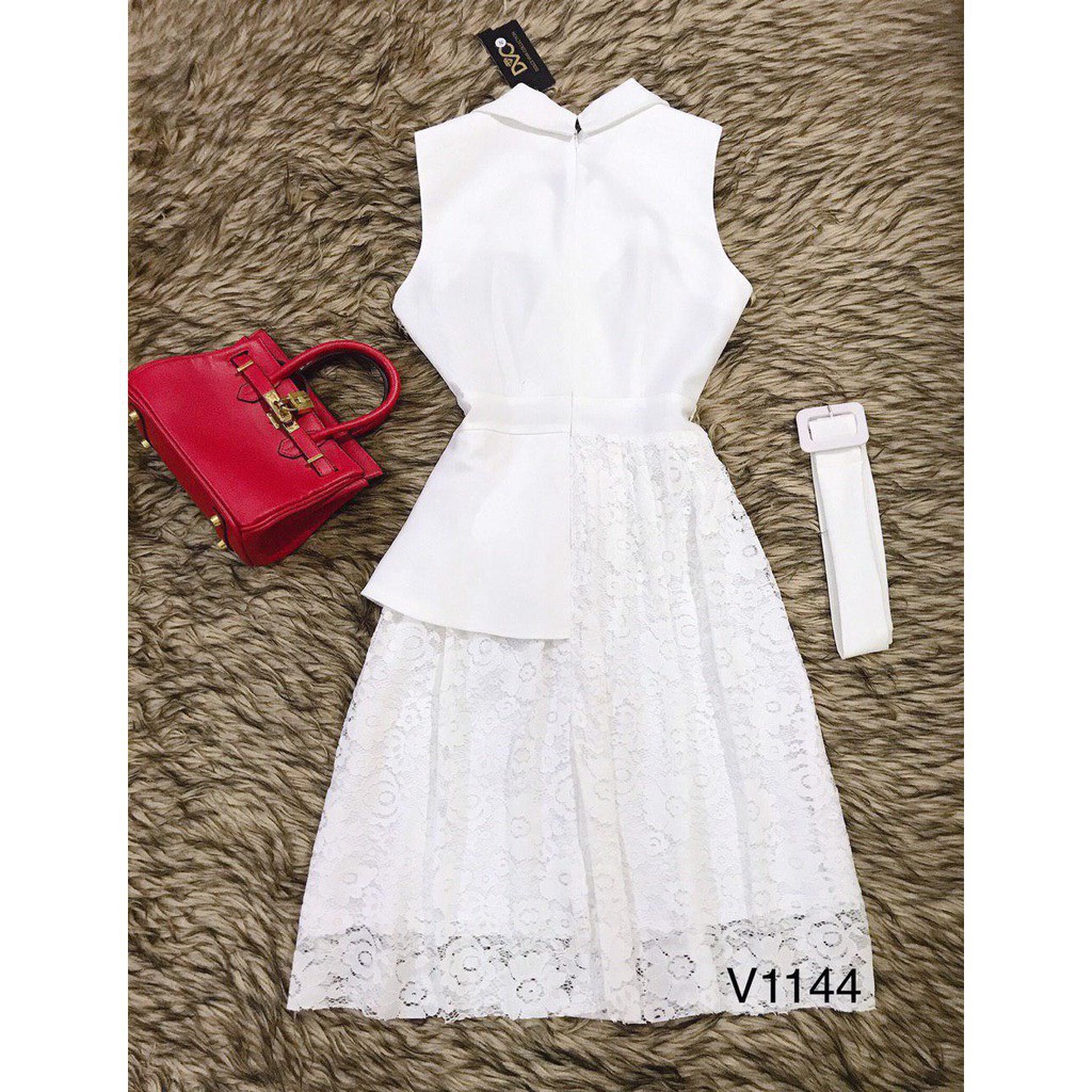 [ xả kho ] MiD Đầm dự tiệc Kate Hàn phối ren V1144