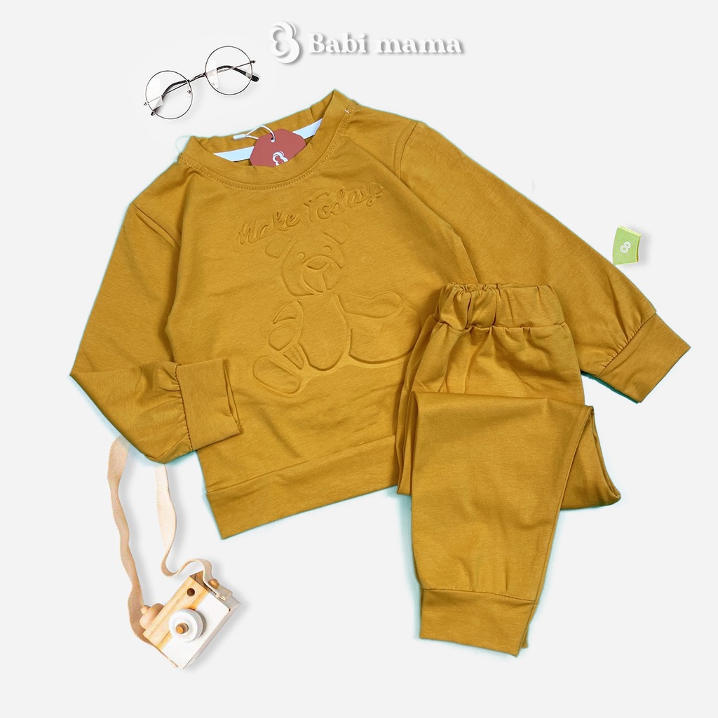 Bộ Đồ Dài Tay Thu Đông Cho Trẻ Sơ Sinh Và Bé Trai Bé Gái 6-18kg Quần Áo Trẻ Em BABI MAMA - TD06