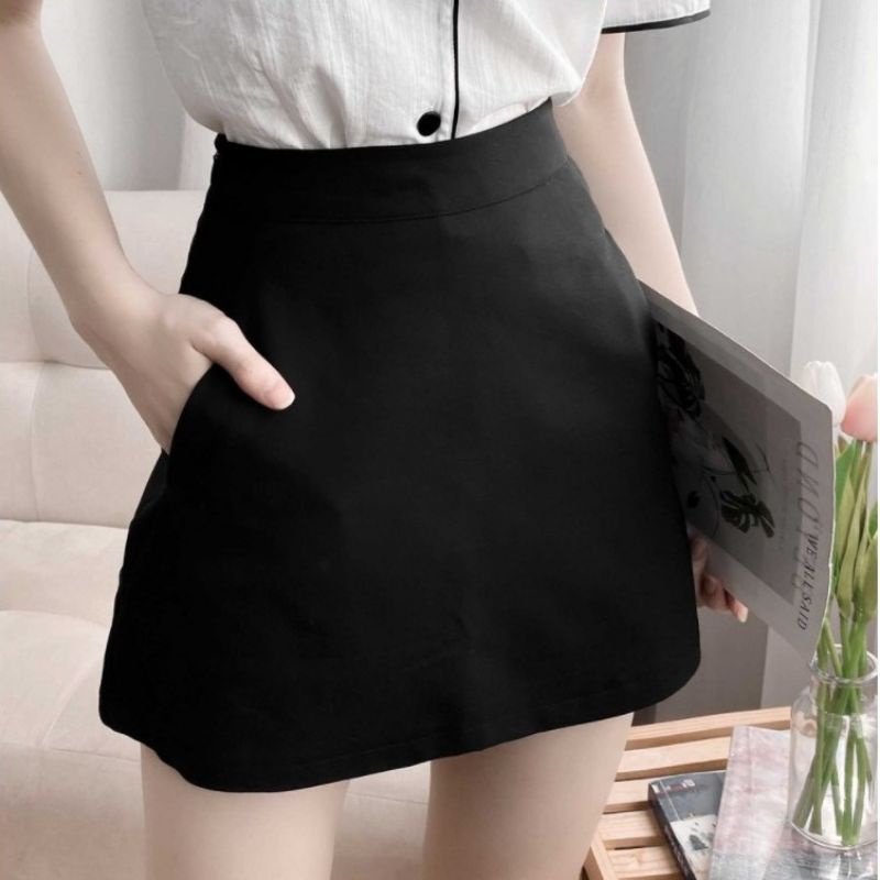 Chân váy chữ A may túi 2 bên - Chân váy công sở vải mịn, dày siêu đẹp