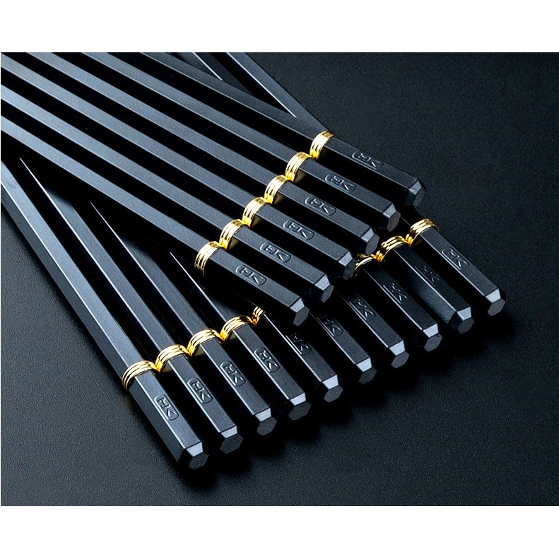 Set 5 đôi đũa hợp kim mạ vàng T03